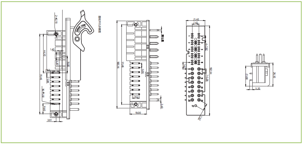 DTU矩形連接器—26芯插座(芯)(圖1)