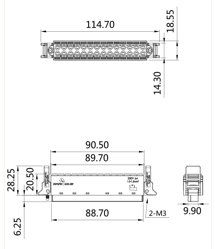 插拔式免螺絲接插件DKPGFW/H1-635-28P(圖1)